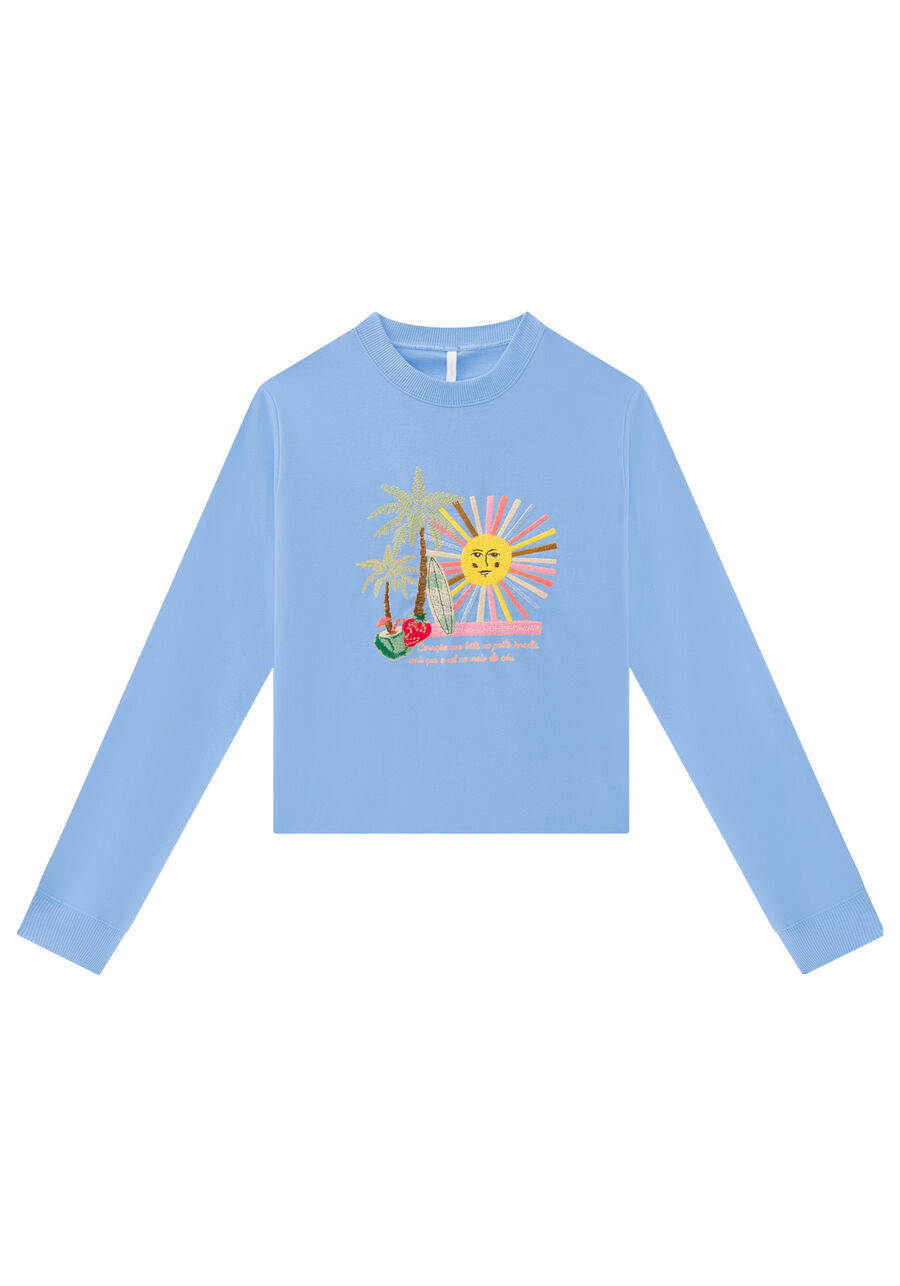 Blusão em Molecotton com Bordado, . Blusão em Molecotton com Bordado, , large.