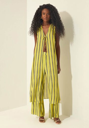 Blusa Alongada Estampada Com Amarração, VIELAS VERDE. Blusa Alongada Estampada Com Amarração, VIELAS VERDE, large.