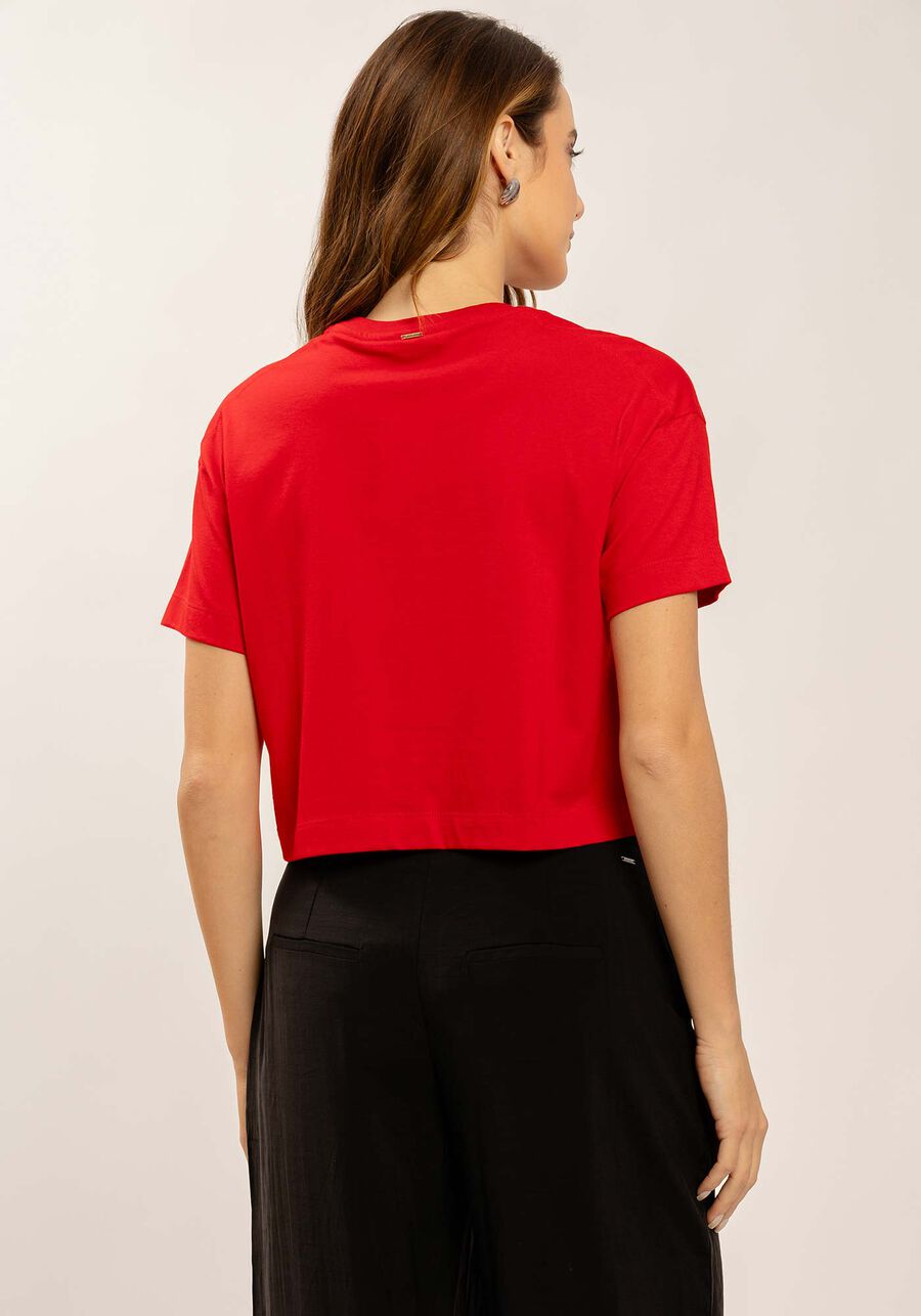 T-shirt em Malha Prime com Bordado Paisley, . T-shirt em Malha Prime com Bordado Paisley, , large.