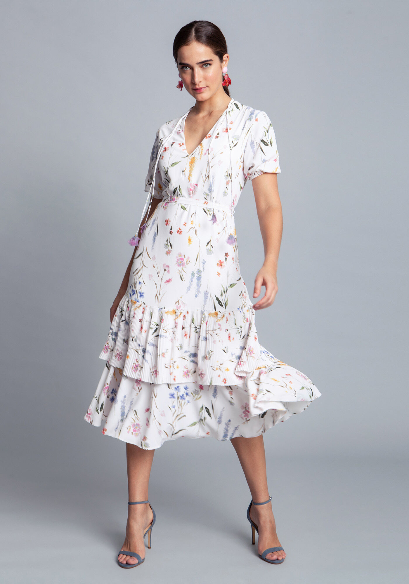 Vestido Tecido Poly Marocain Midi, , large.