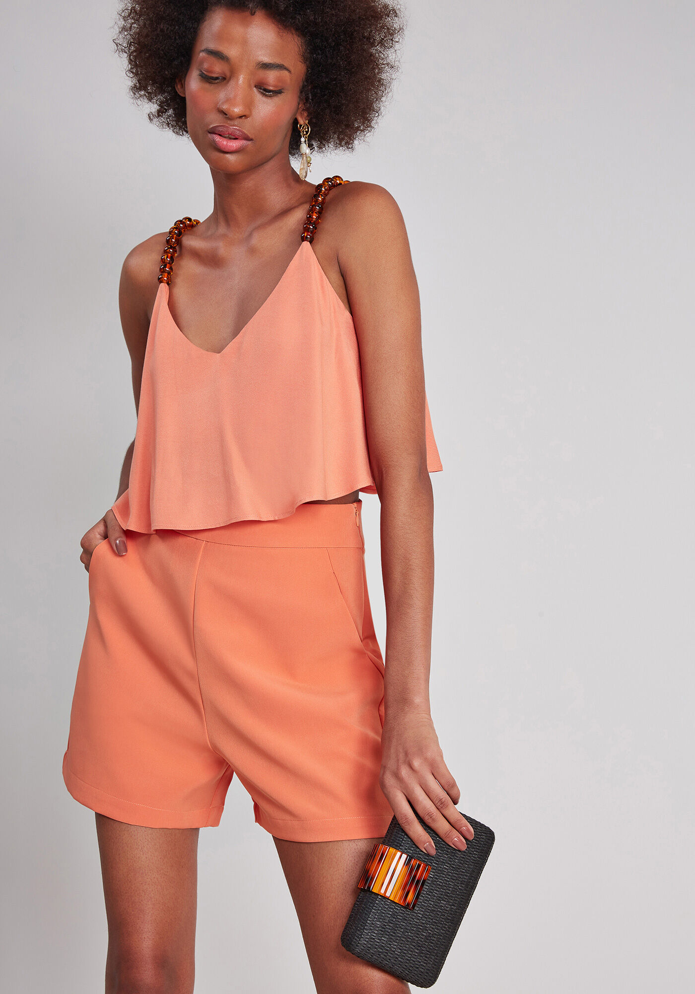 Shorts Cintura Alta Bolsos, , large.