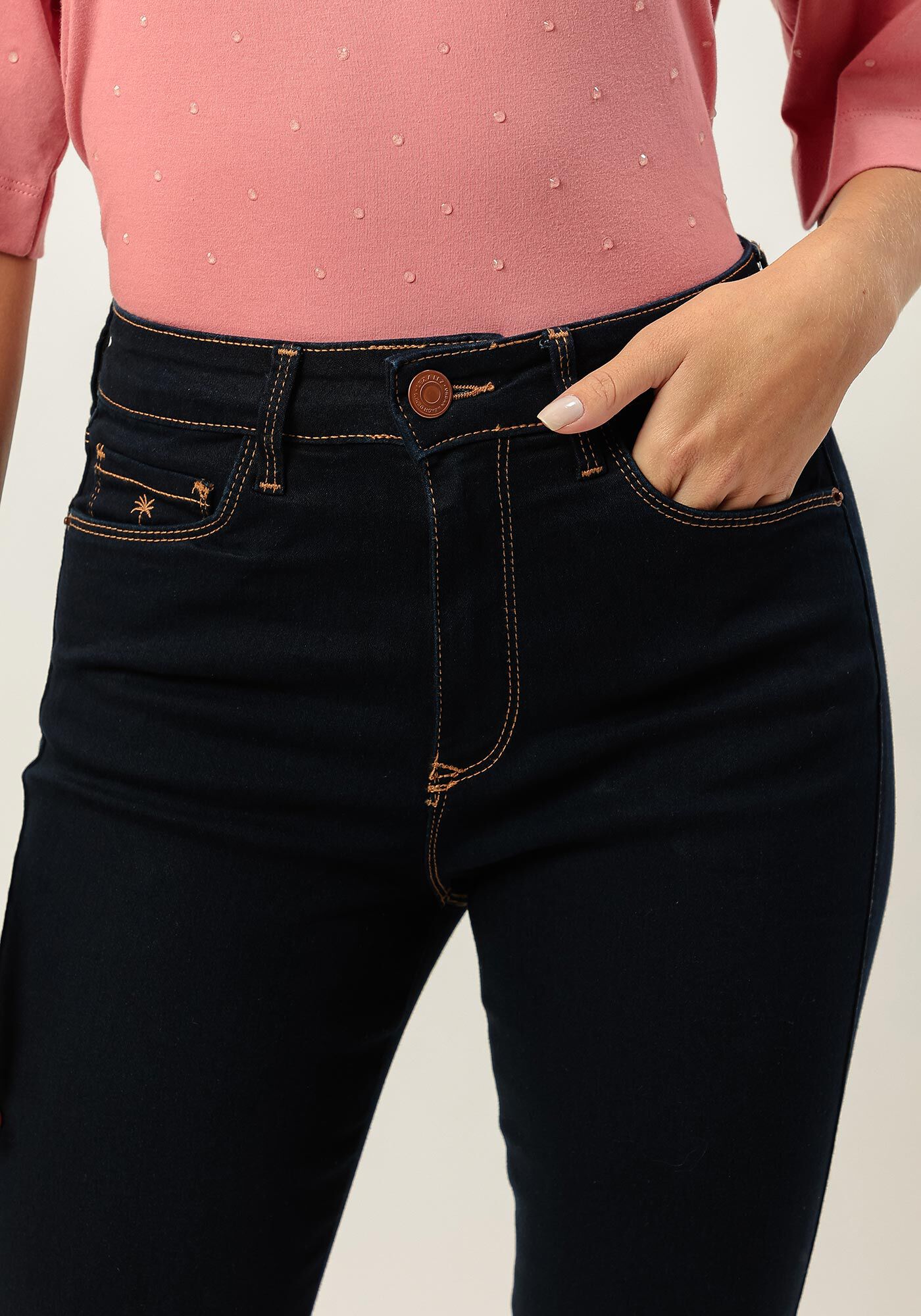 Cal&ccedil;a Jeans Skinny com Cintura Alta, JEANS, large.