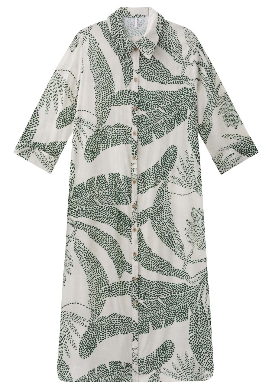 Vestido Midi Saída de Praia em Viscose Chemise, . Vestido Midi Saída de Praia em Viscose Chemise, , large.