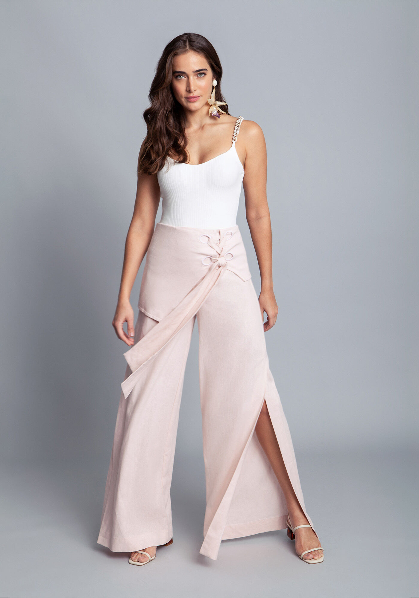 Cal&ccedil;a Tecido Linho Washed Plus Pantalona, , large.