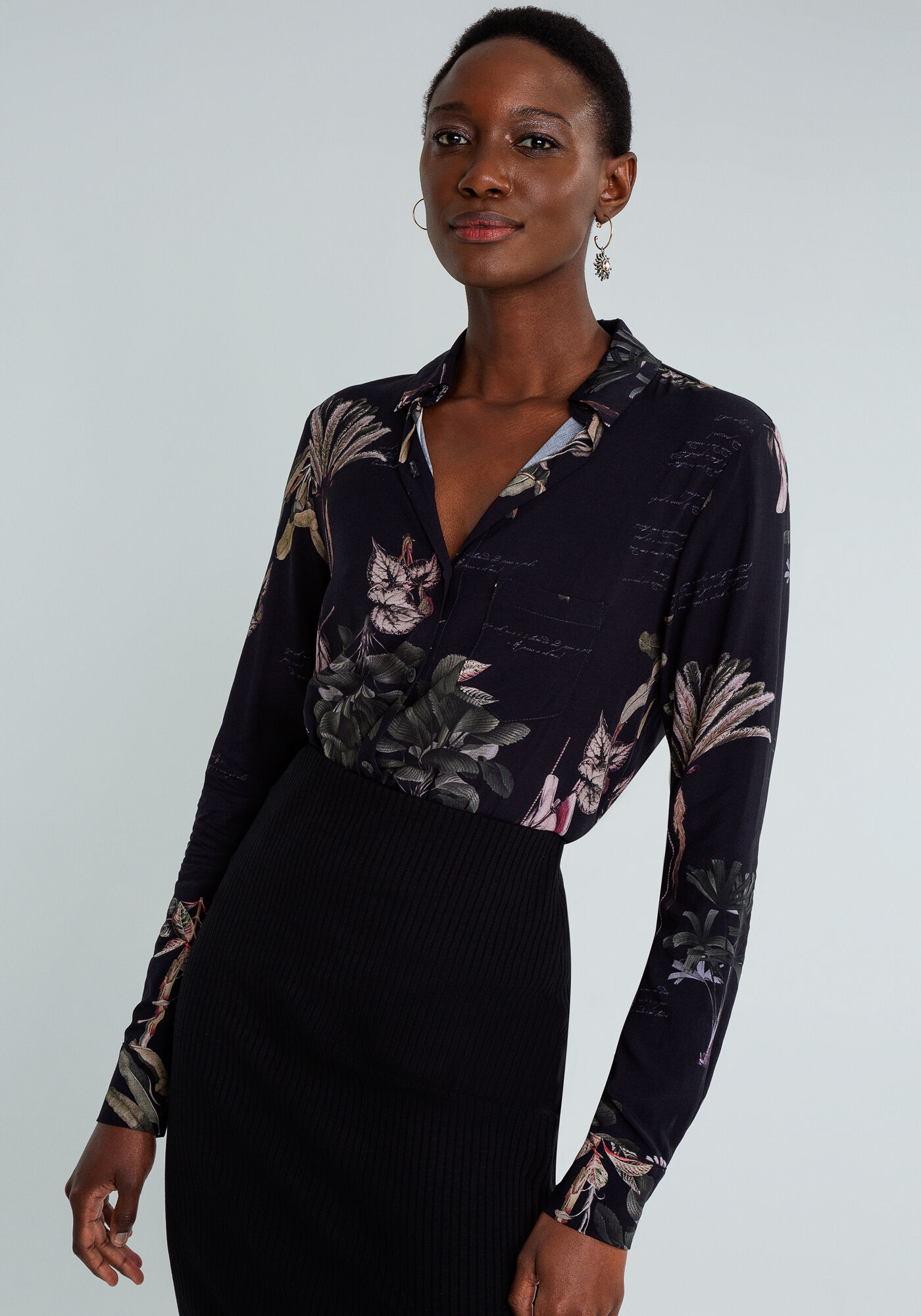 Camisa Manga Longa com Gola Estampa, POESIA, large.