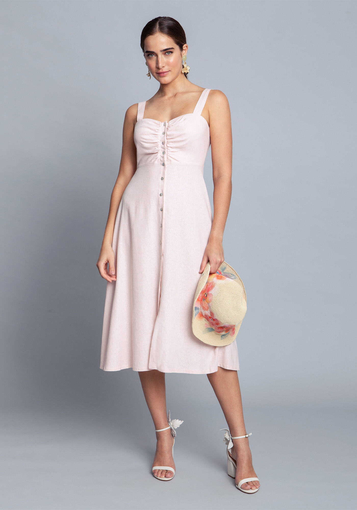 Vestido de linho fino top