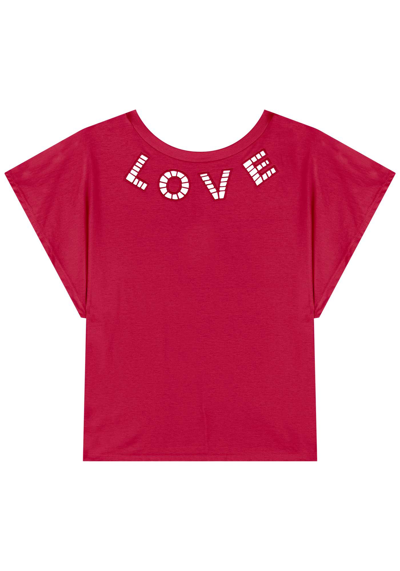 Blusa De Ombros Alongados Com Bordado Vazado Malha De Algod&atilde;o, , large.