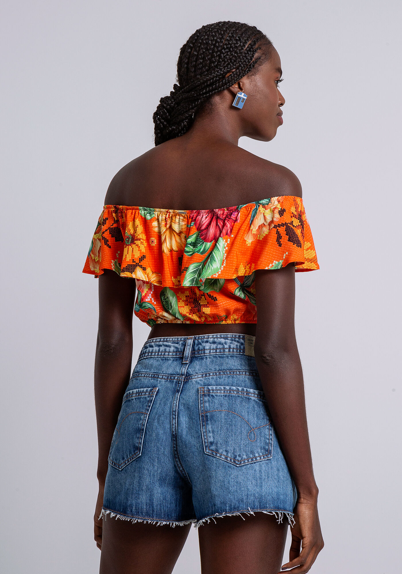 Shorts Jeans Rio Cintura M&eacute;dia, , large.