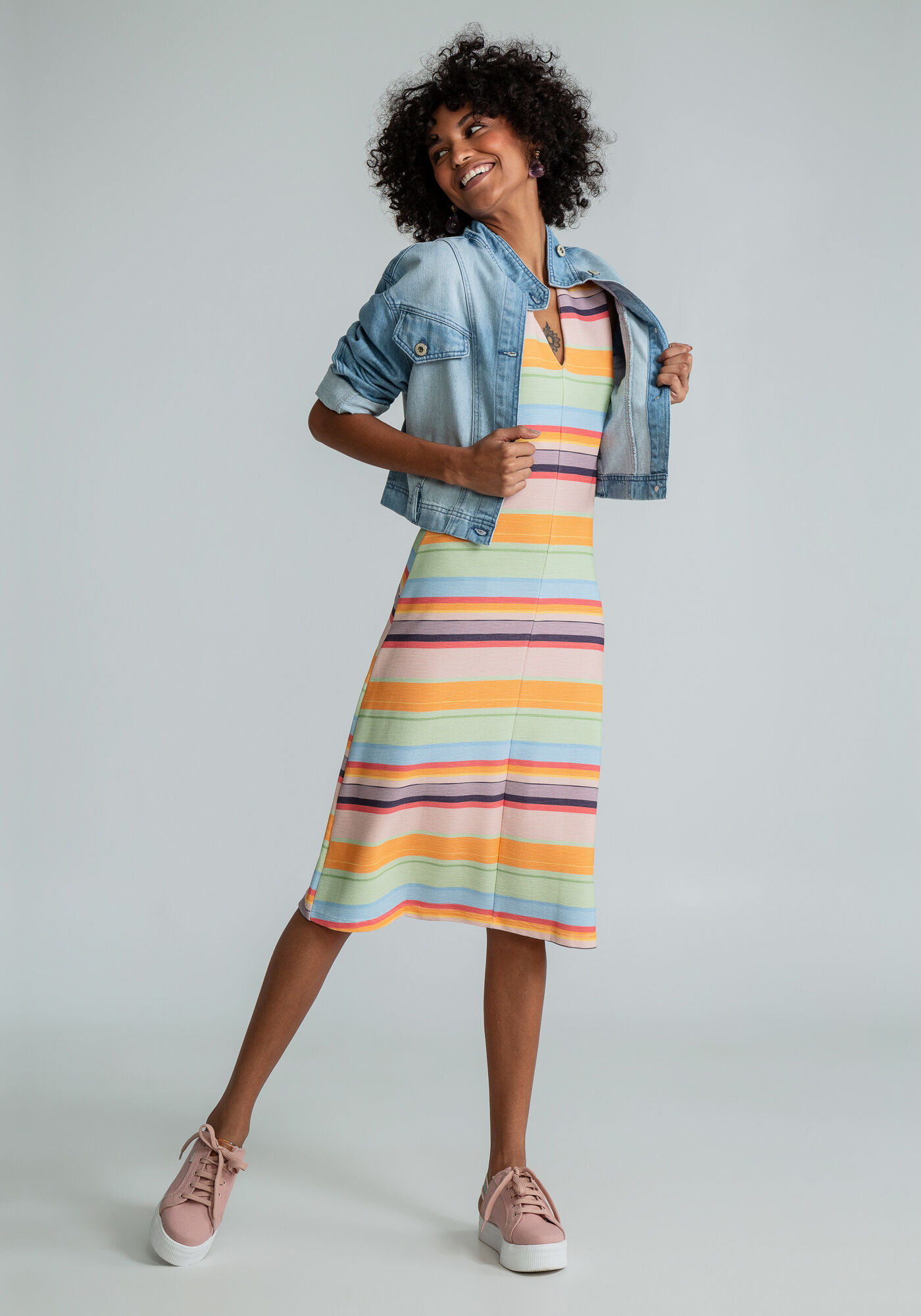 Vestido evasê hot sale estampado