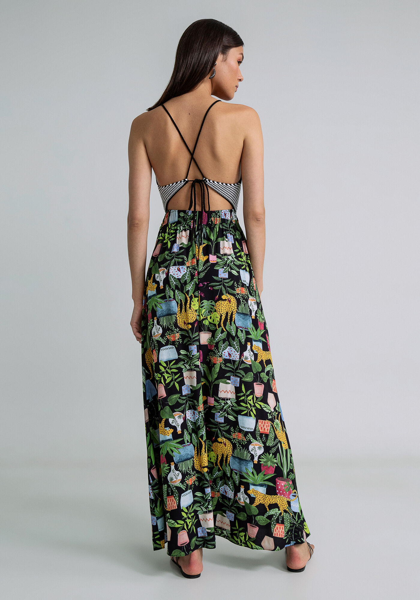 Vestido Longo Busto Tric&ocirc; Estampado, INSTINTO, large.