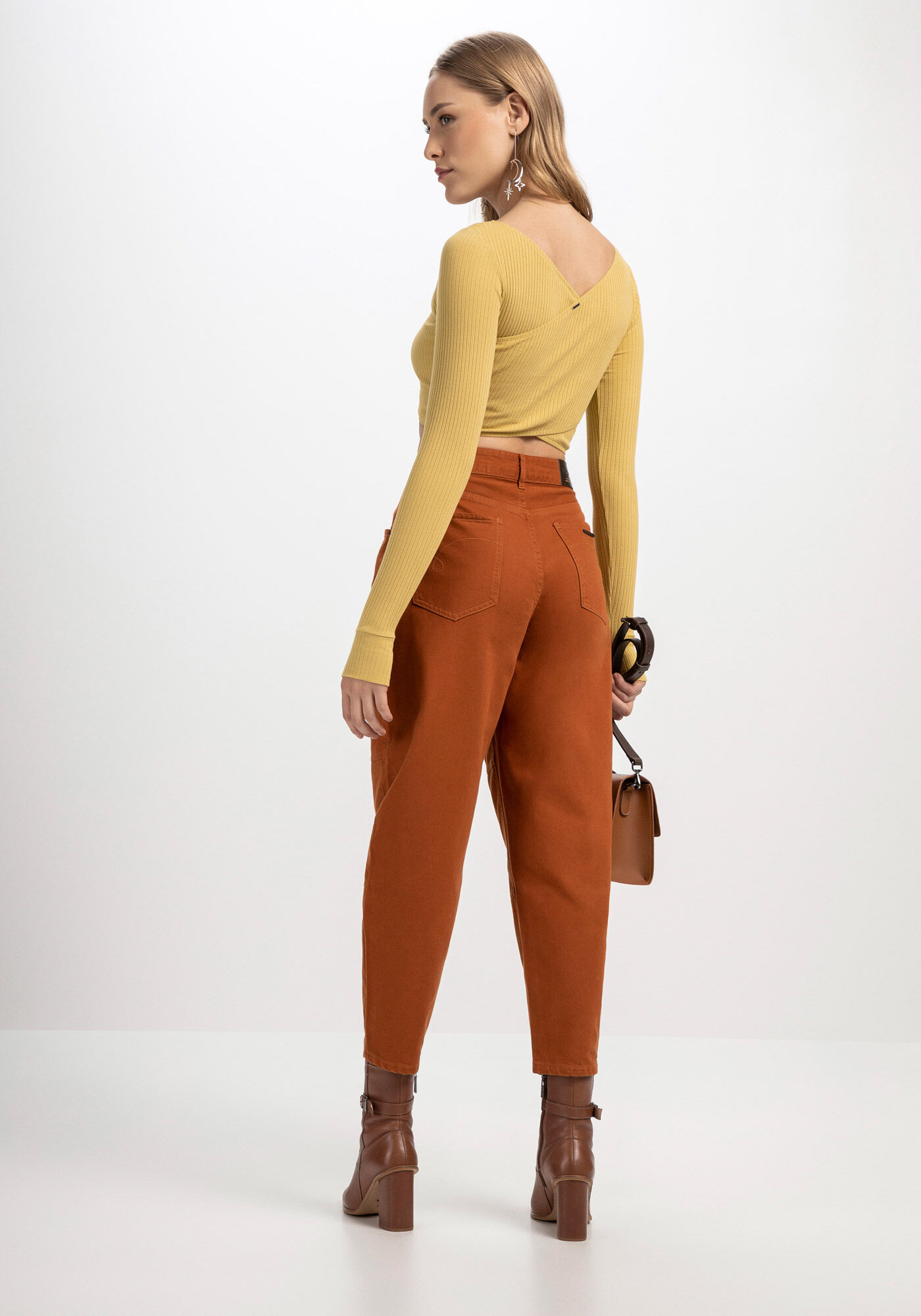 Blusa Manga Longa com Recorte Transpassado, , large.