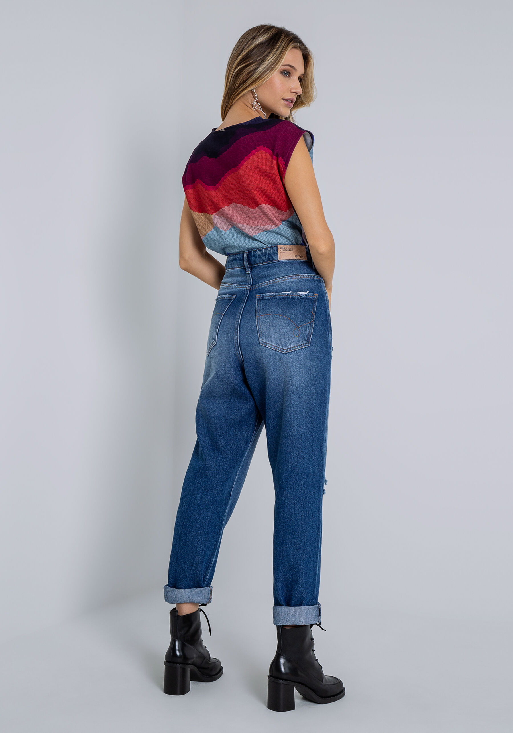 Calça Jeans Mom Cropped, . Calça Jeans Mom Cropped, , large.