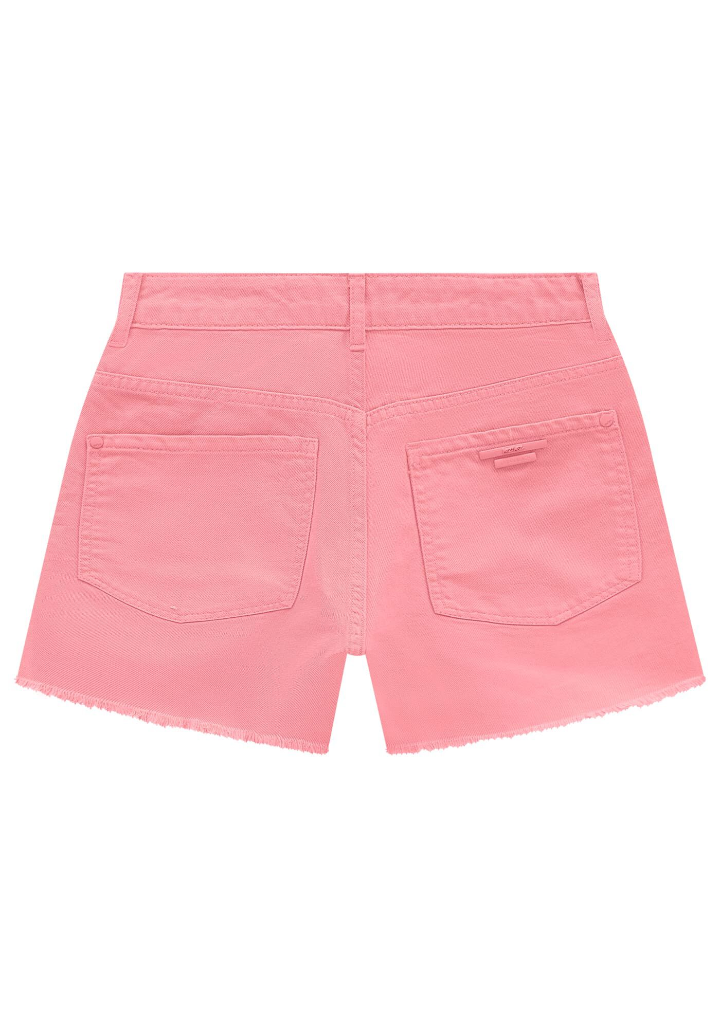 Shorts Sarja Color Cintura Super Alta Hot Pant, , large.