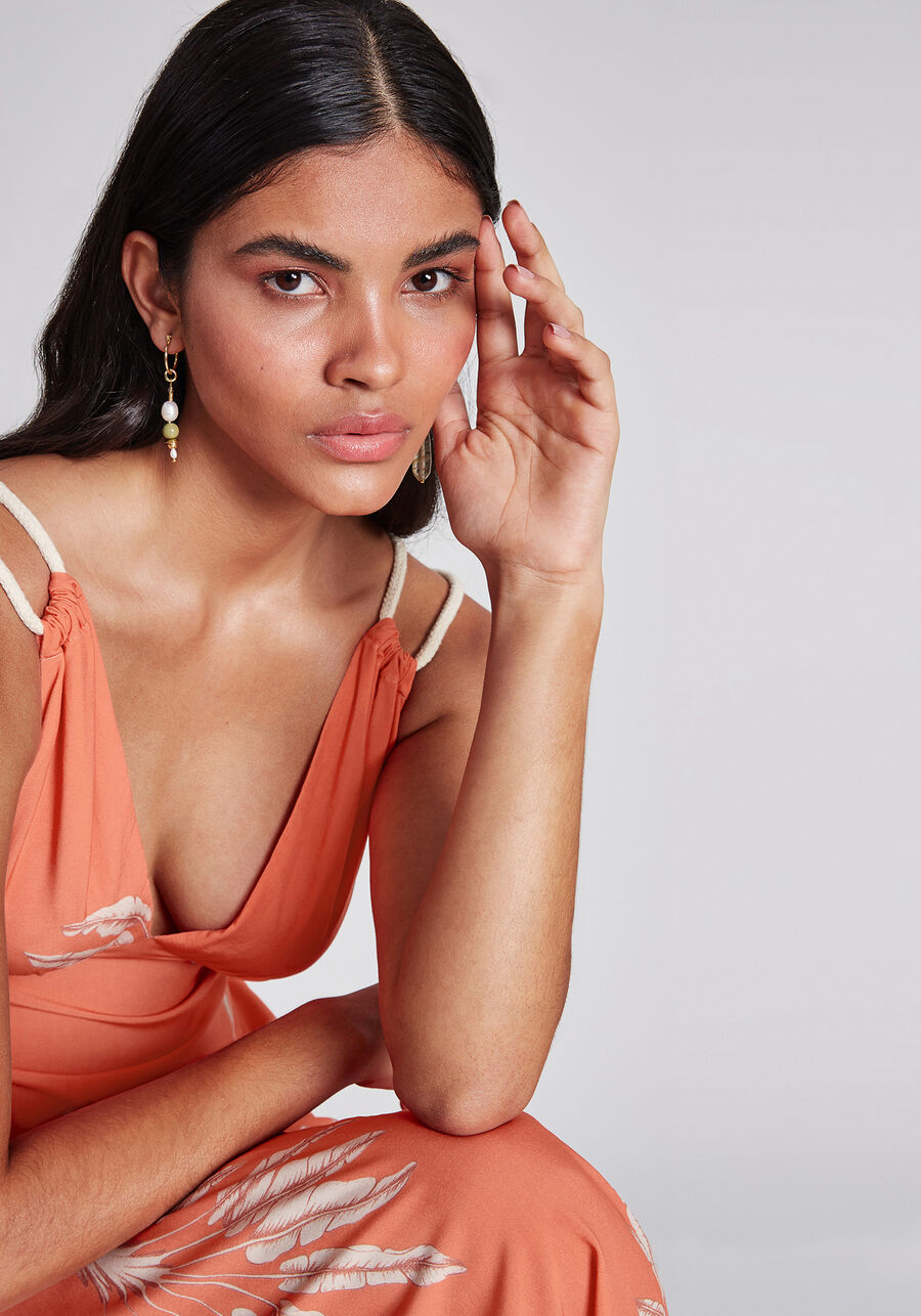 Vestido com Alças Mídi Estampa, . Vestido com Alças Mídi Estampa, , large.