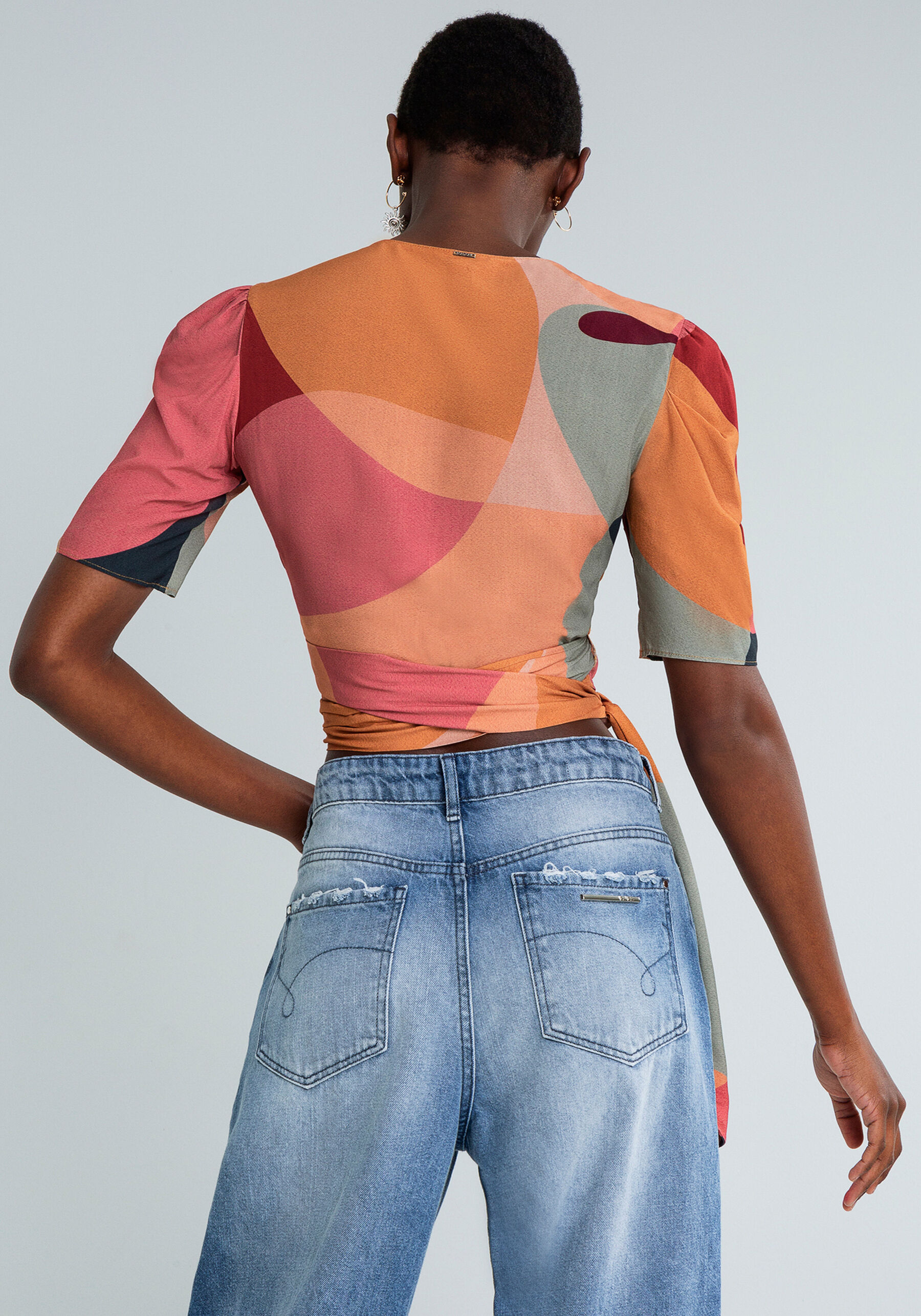 Blusa Cropped Transpassada Estampa, . Blusa Cropped Transpassada Estampa, , large.