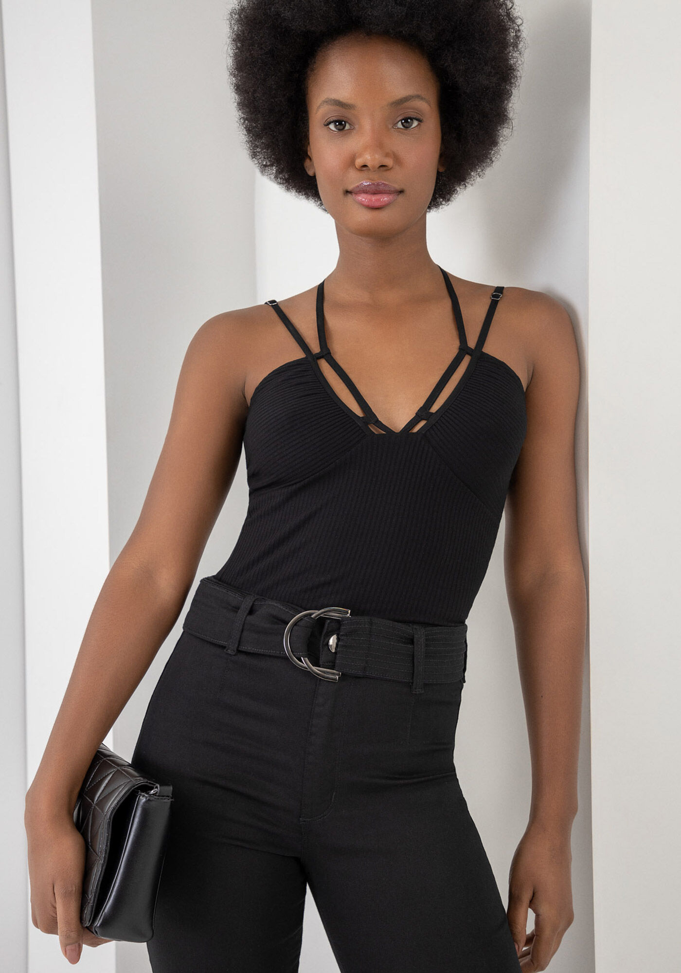 Blusa Canelada com Detalhe Al&ccedil;as, PRETO REATIVO, large.