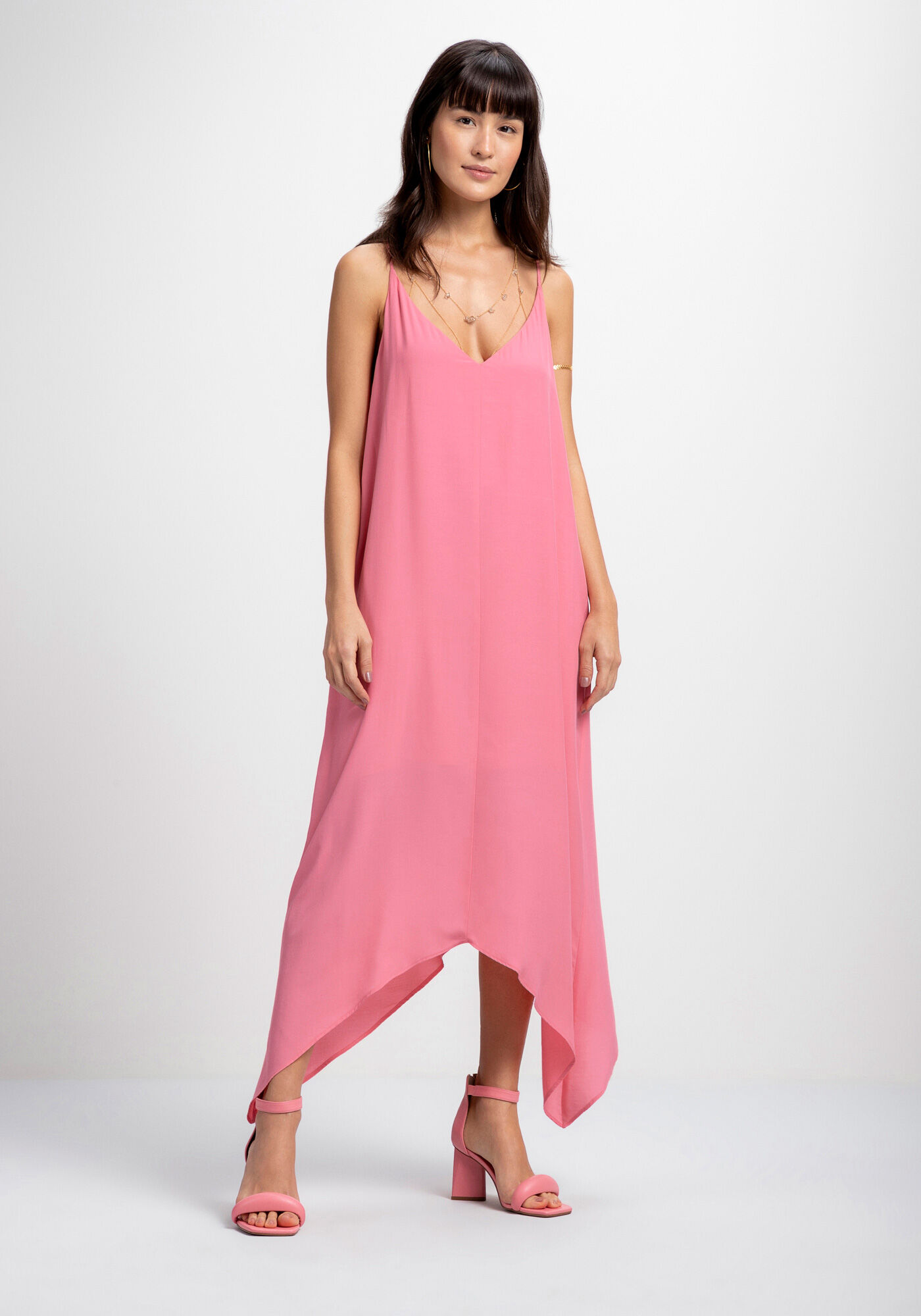 Vestido midi sale com pontas