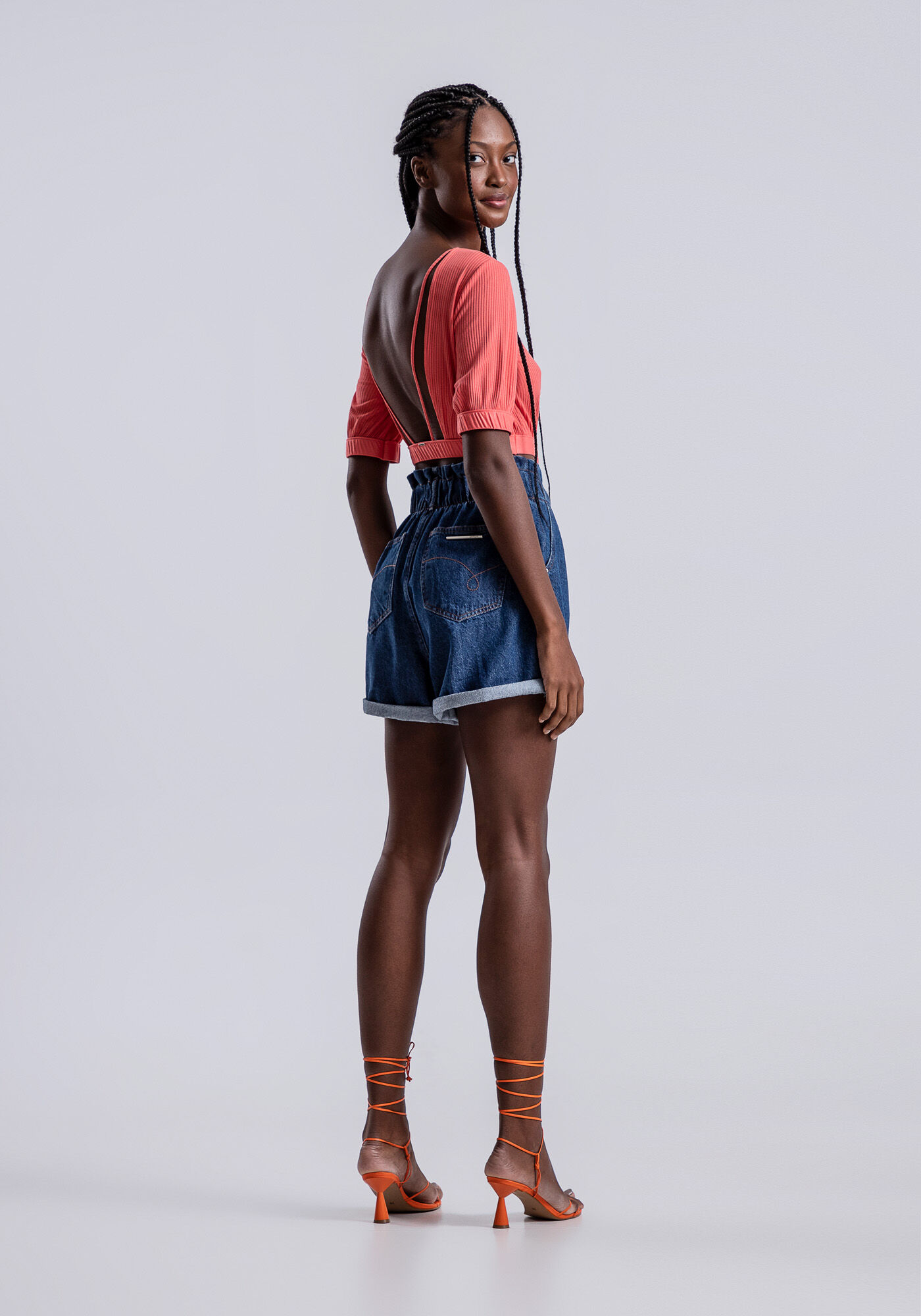 Blusa Cropped Canelada com Recorte Costas, , large.