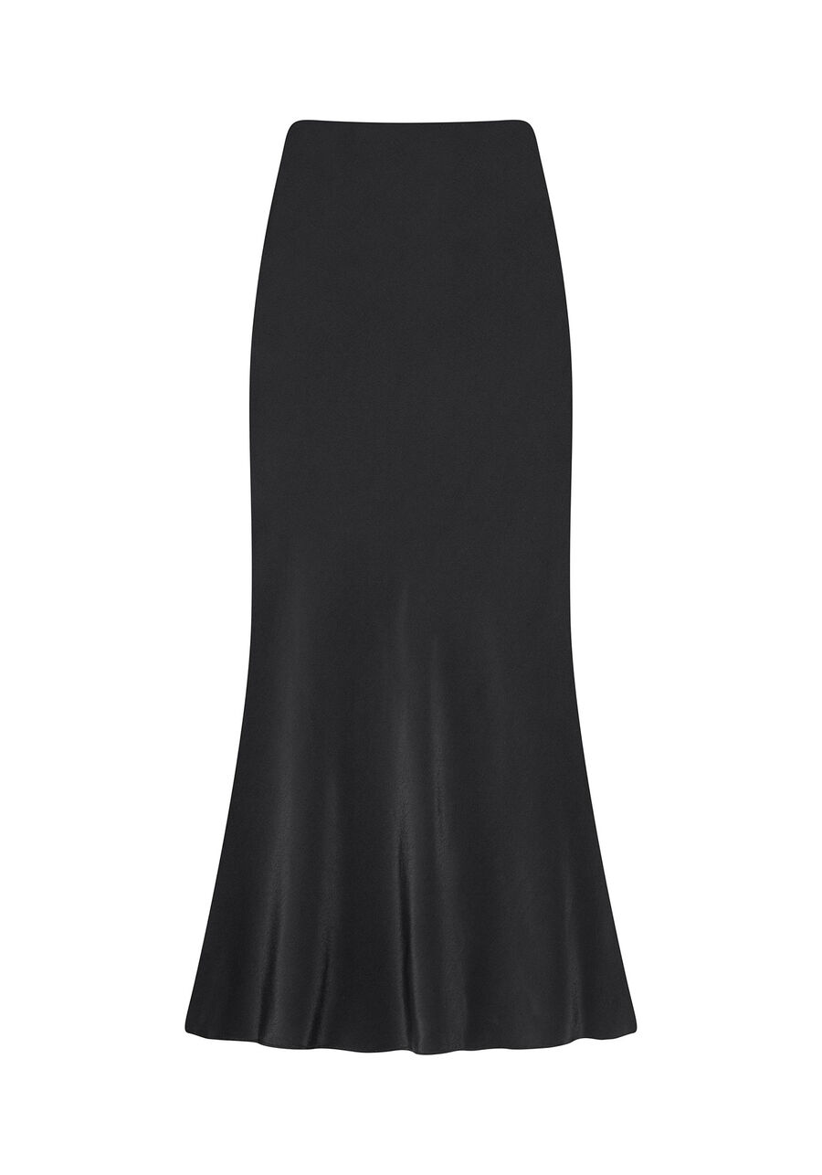 Saia Mídi Cintura Alta, PRETO. Saia Mídi Cintura Alta, PRETO, large.