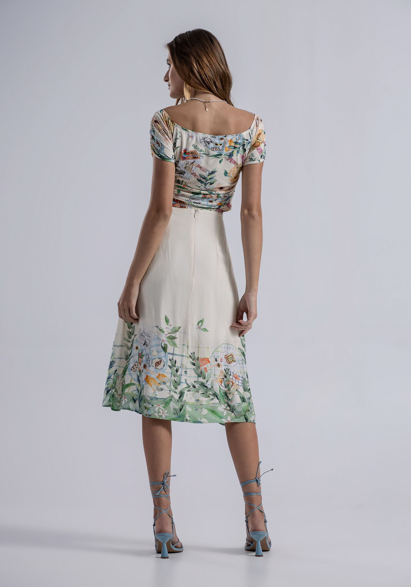 Blusa Ombro a Ombro Canelada com Amarra&ccedil;&atilde;o, , large.