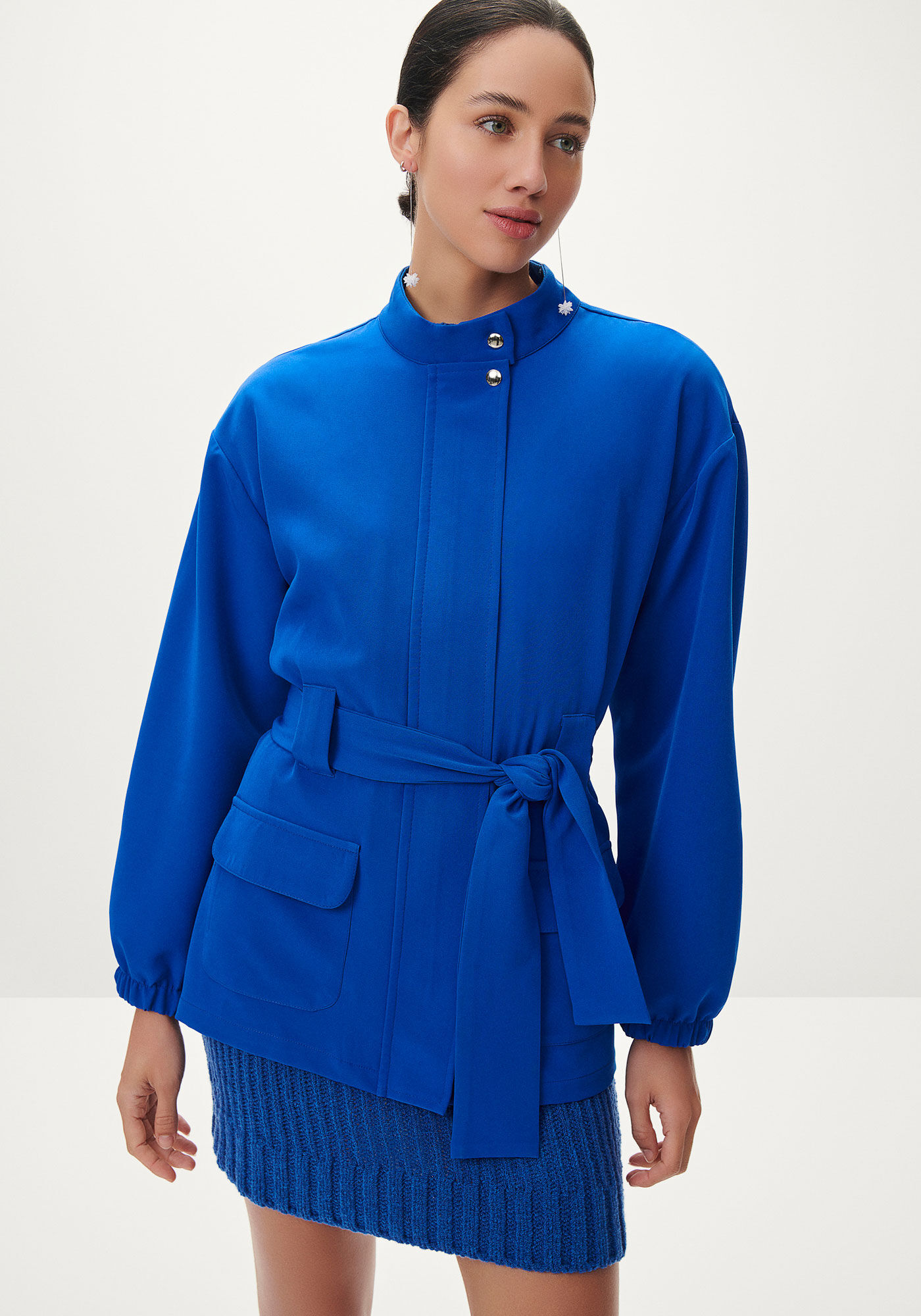 Jaqueta Parka Alongada com Cinto, , large.