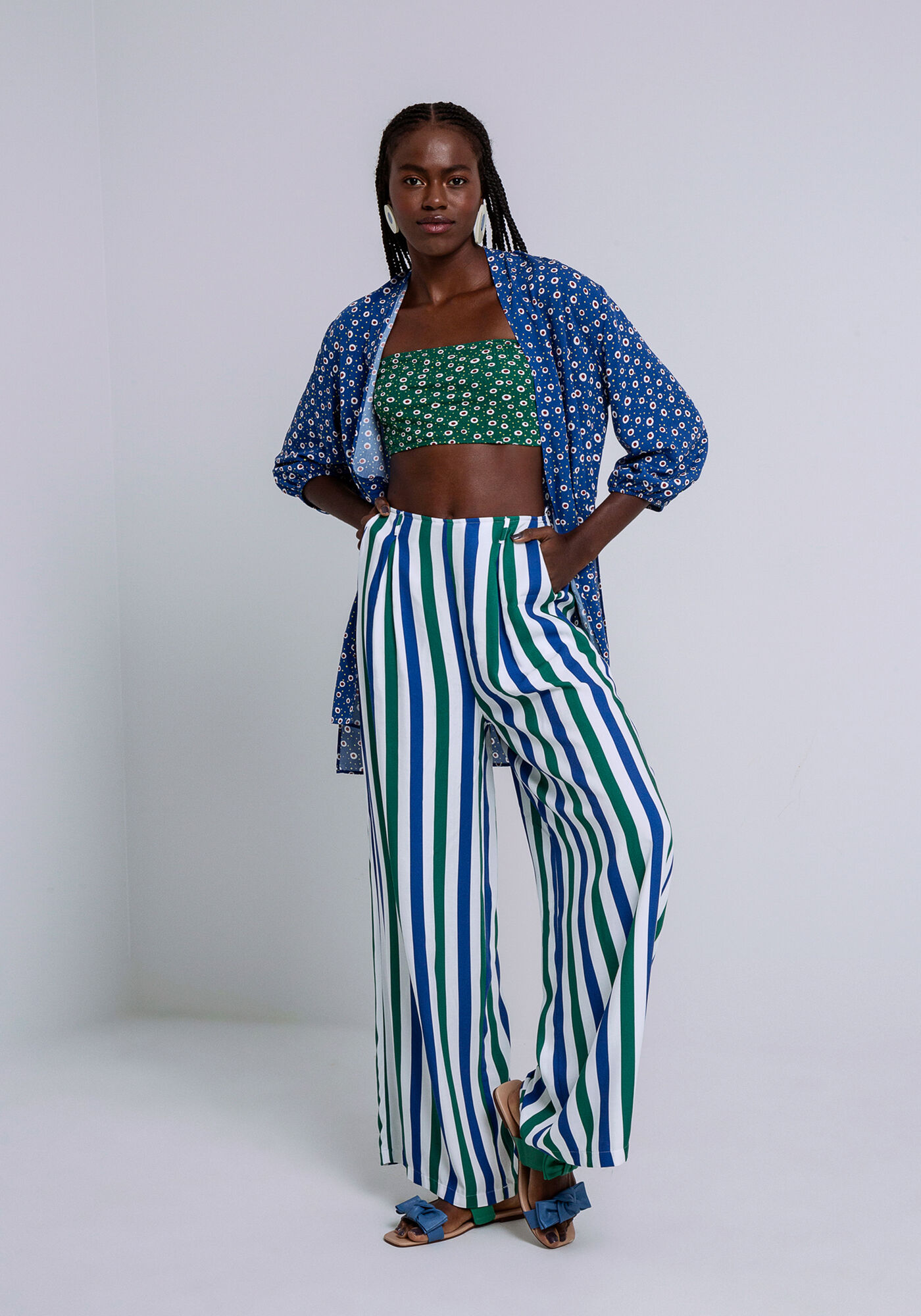 Kimono Alongado com Top em Viscose, CAVALO MARINHO, large.