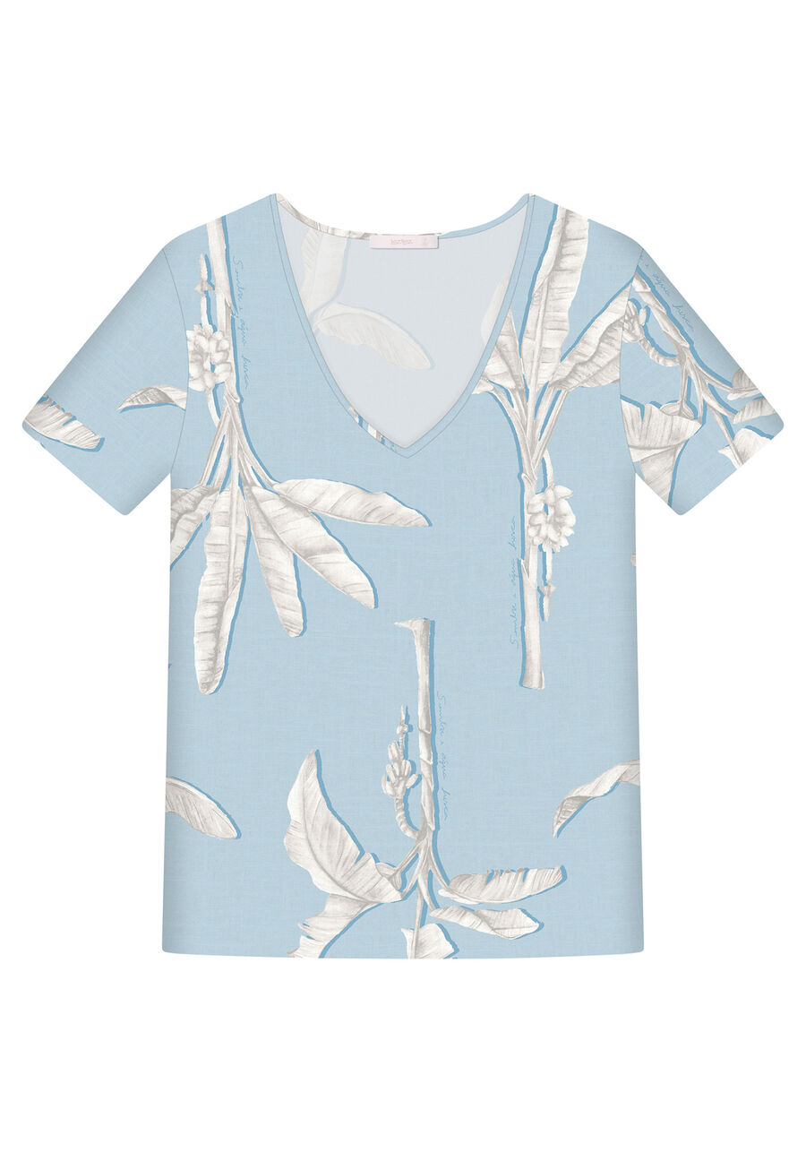 Blusa Decote V Estampa Agata, . Blusa Decote V Estampa Agata, , large.