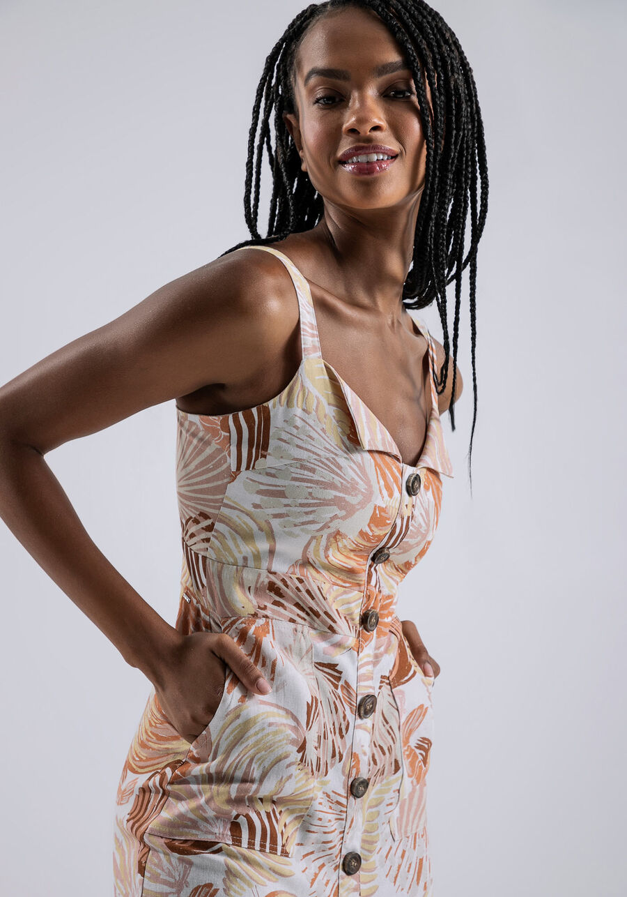 Vestido Midi Linho com Recorte Busto, . Vestido Midi Linho com Recorte Busto, , large.