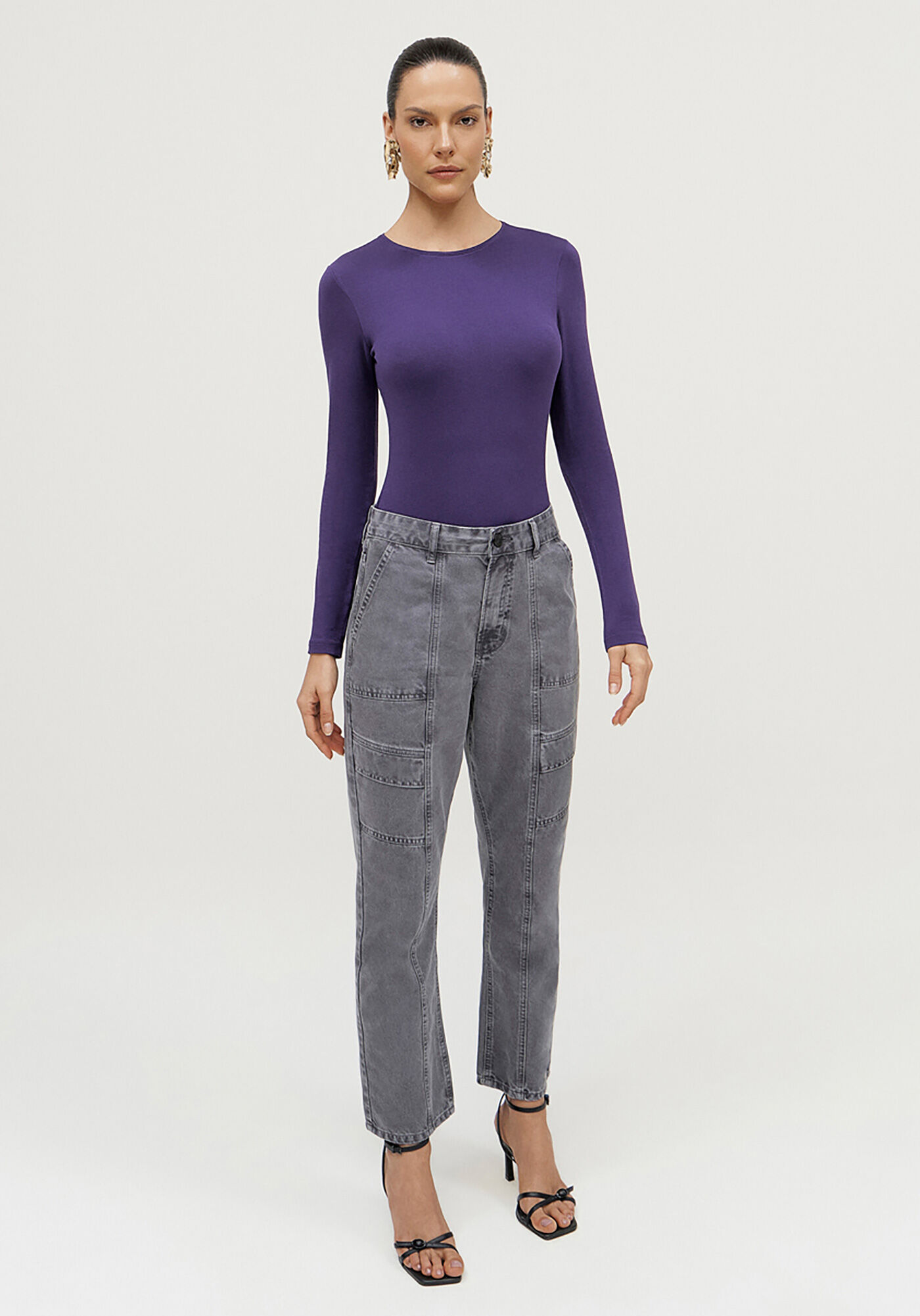 Blusa Manga Longa em Tric&ocirc; Basic, , large.