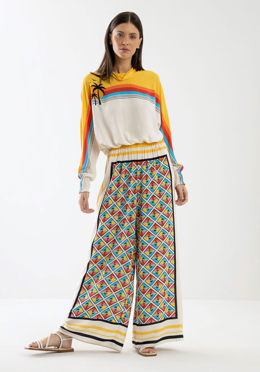 Blusa Estampada em Viscose com Regulador, . Blusa Estampada em Viscose com Regulador, , large.