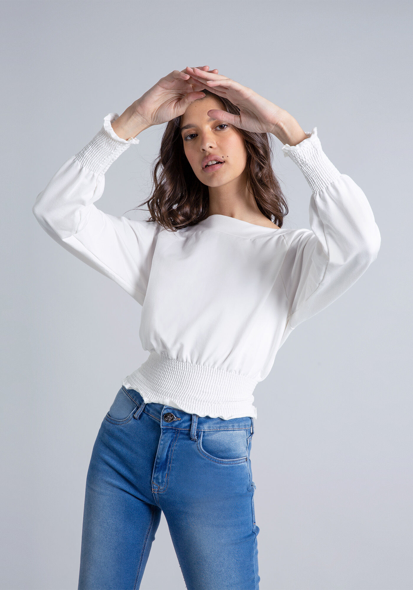 Blusa Cropped Manga Longa, , large.