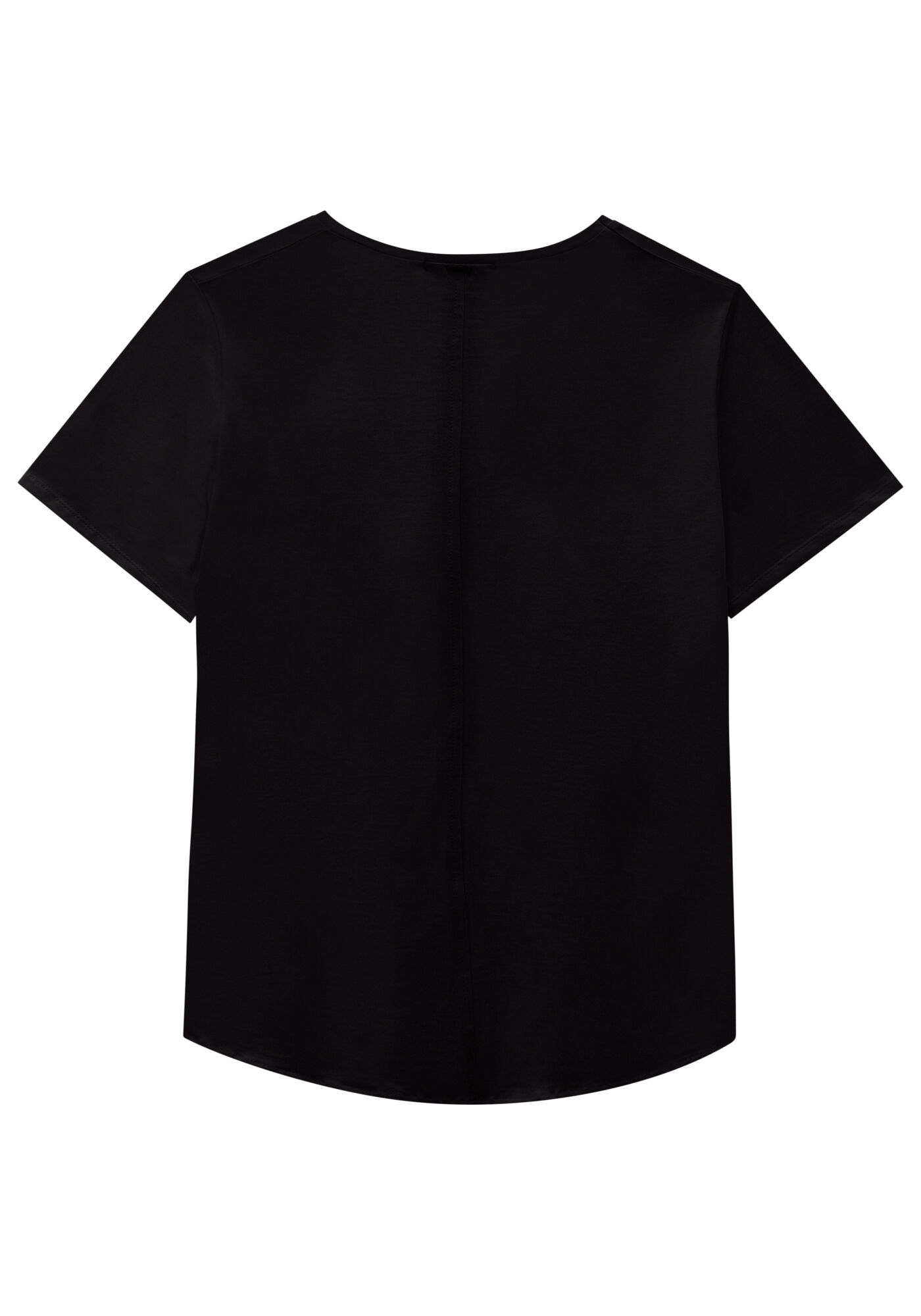 Blusa Manga Curta em Meia Malha com Decote V, , large.