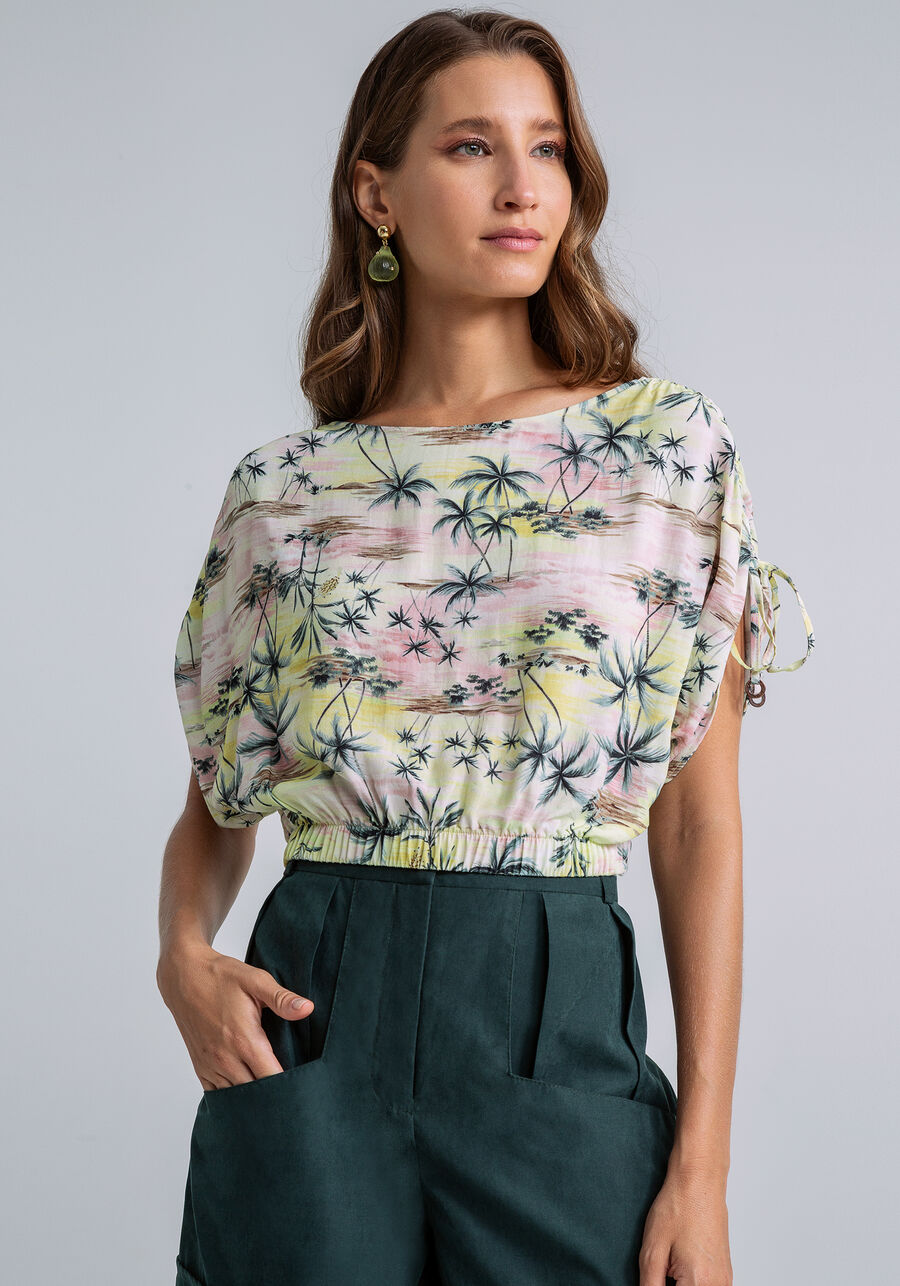 Blusa Cropped Amarração Ombros, DUNAS. Blusa Cropped Amarração Ombros, DUNAS, large.