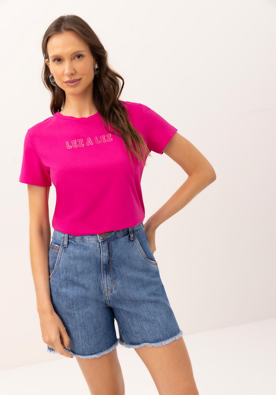 T-shirt Malha Power com Efeito Brilho, . T-shirt Malha Power com Efeito Brilho, , large.