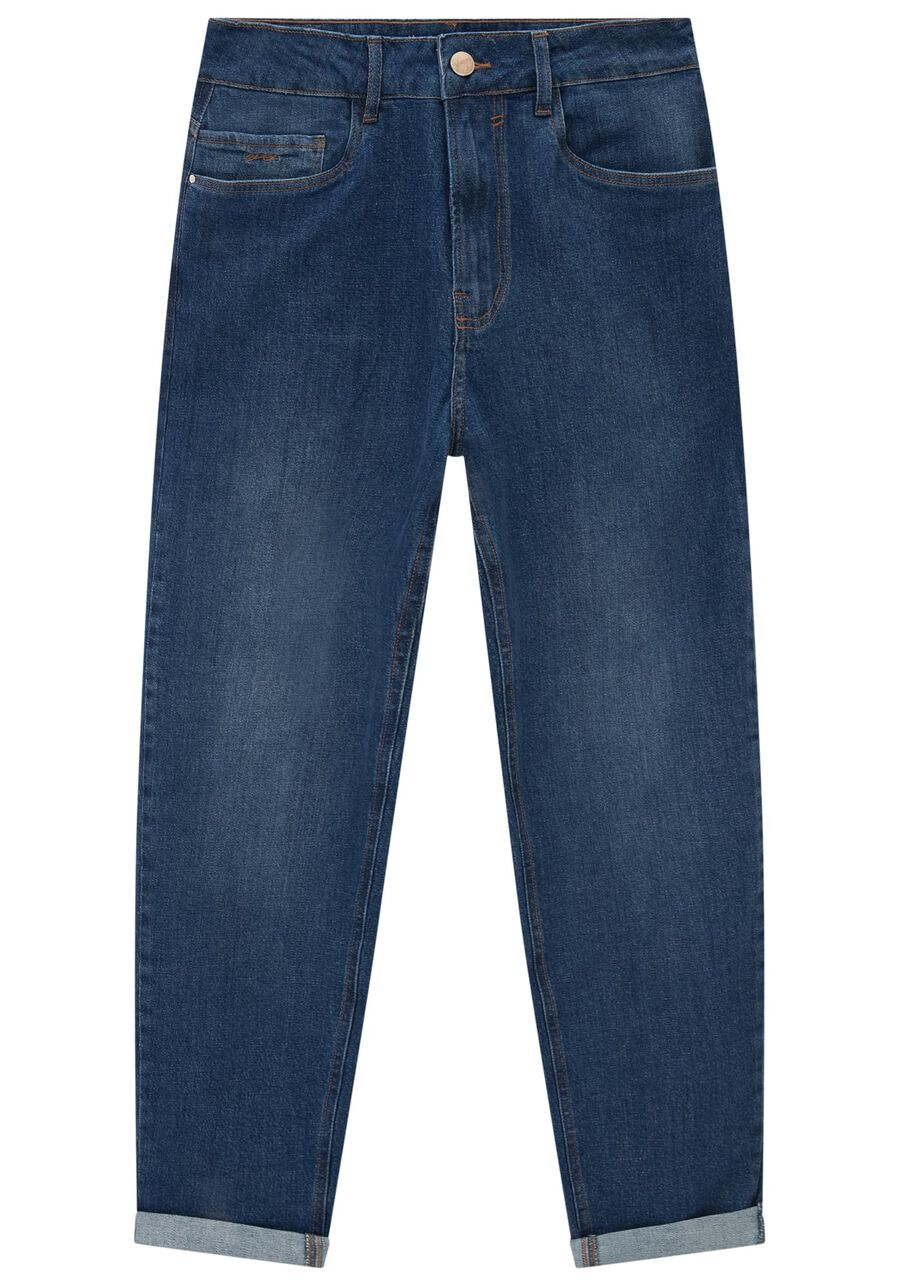 Calça Jeans Mom Sustentável com Elastano, JEANS. Calça Jeans Mom Sustentável com Elastano, JEANS, large.