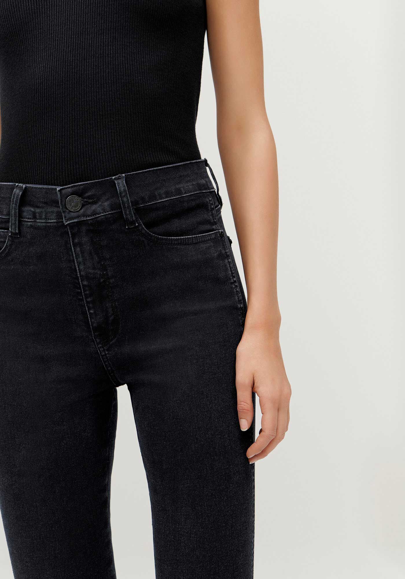 Cal&ccedil;a Jeans Skinny Preta Shaping, PRETO REATIVO, large.