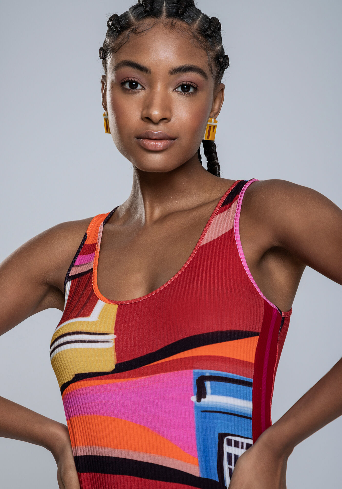 Vestido Midi Canelado com Retil&iacute;nea, QUATRO CANTOS, large.