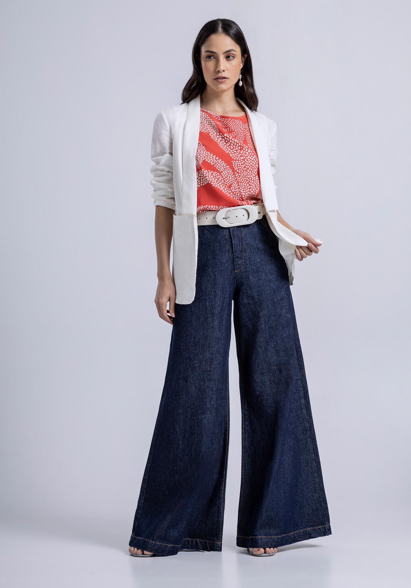 Blusa Manga Curta em Viscose Estampada, , large.