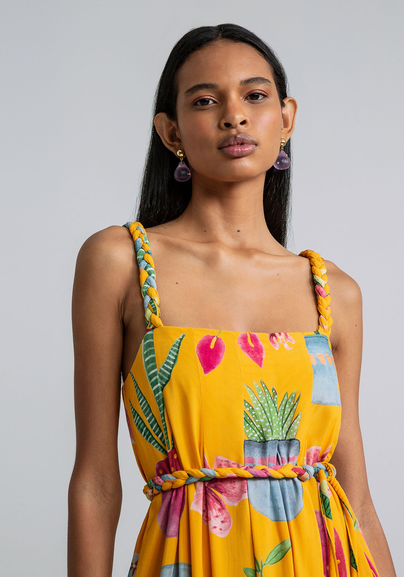 Vestido Midi Al&ccedil;as Tran&ccedil;adas Cinto, VARANDA, large.