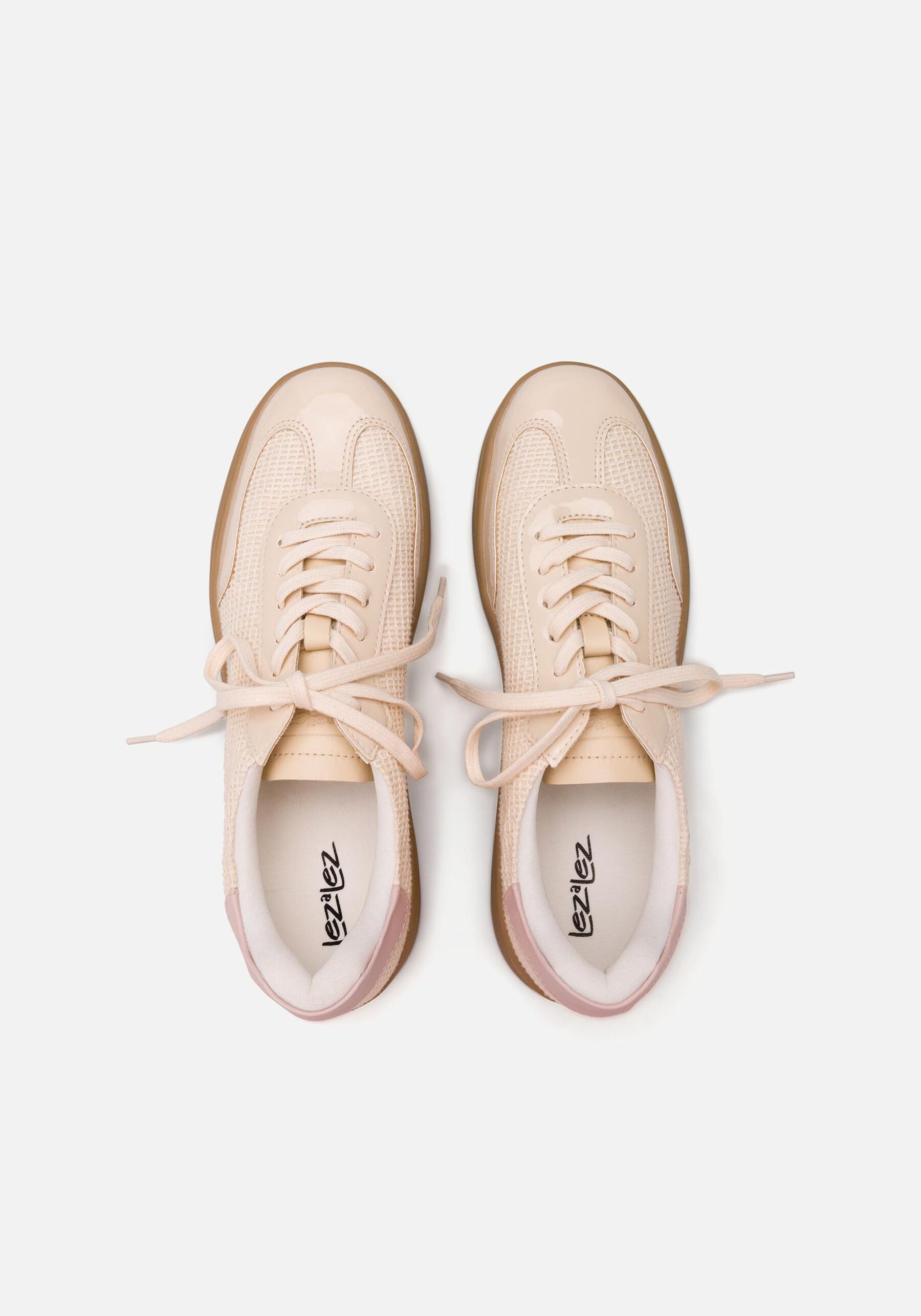 Tênis Feminino Em Tela Natural Com Recortes, BEGE ALHAMBRA. Tênis Feminino Em Tela Natural Com Recortes, BEGE ALHAMBRA, large.