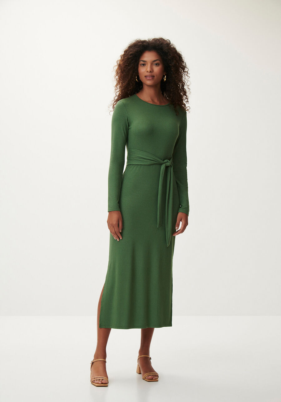 Vestido Midi Canelado com Recorte Costas, . Vestido Midi Canelado com Recorte Costas, , large.