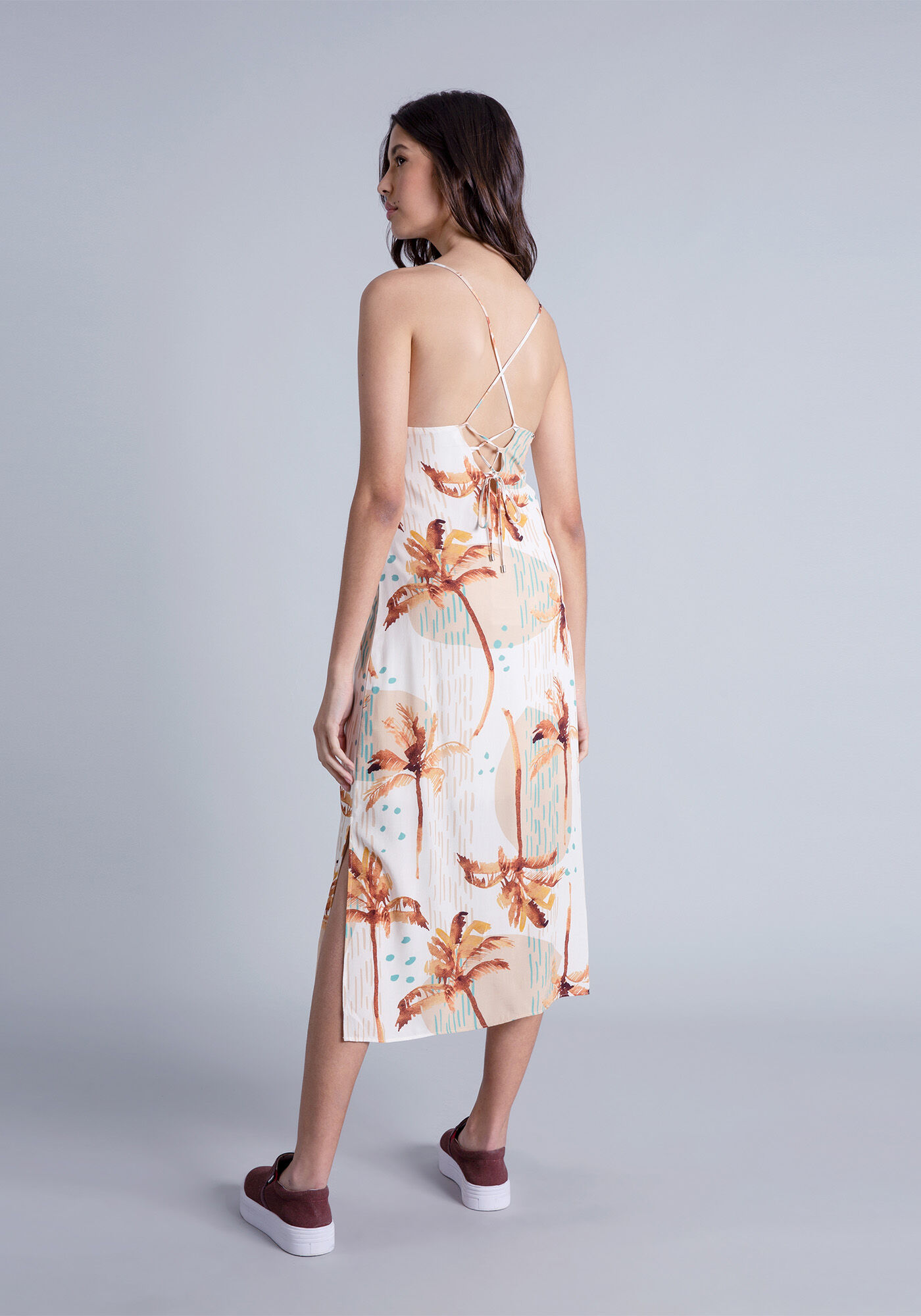 Vestido com Al&ccedil;as M&iacute;di Estampa, , large.