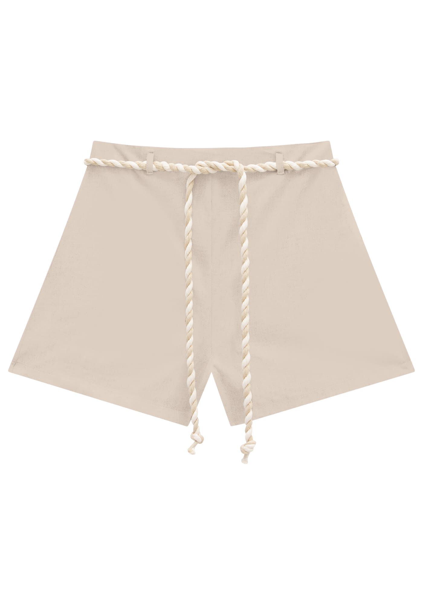 Shorts Estampado em Linho com Cinto Corda, , large.