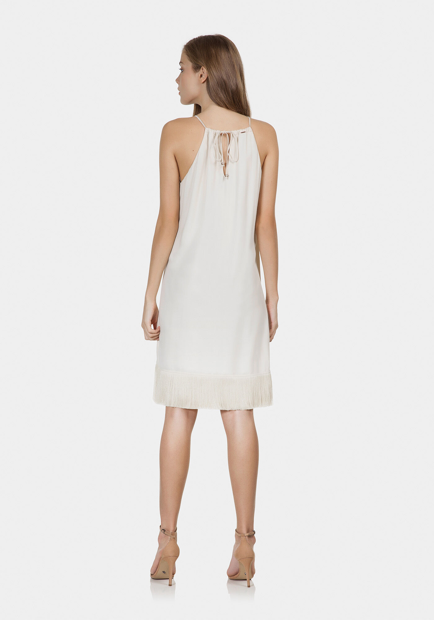 Vestido com Franjas em Tecido, , large.