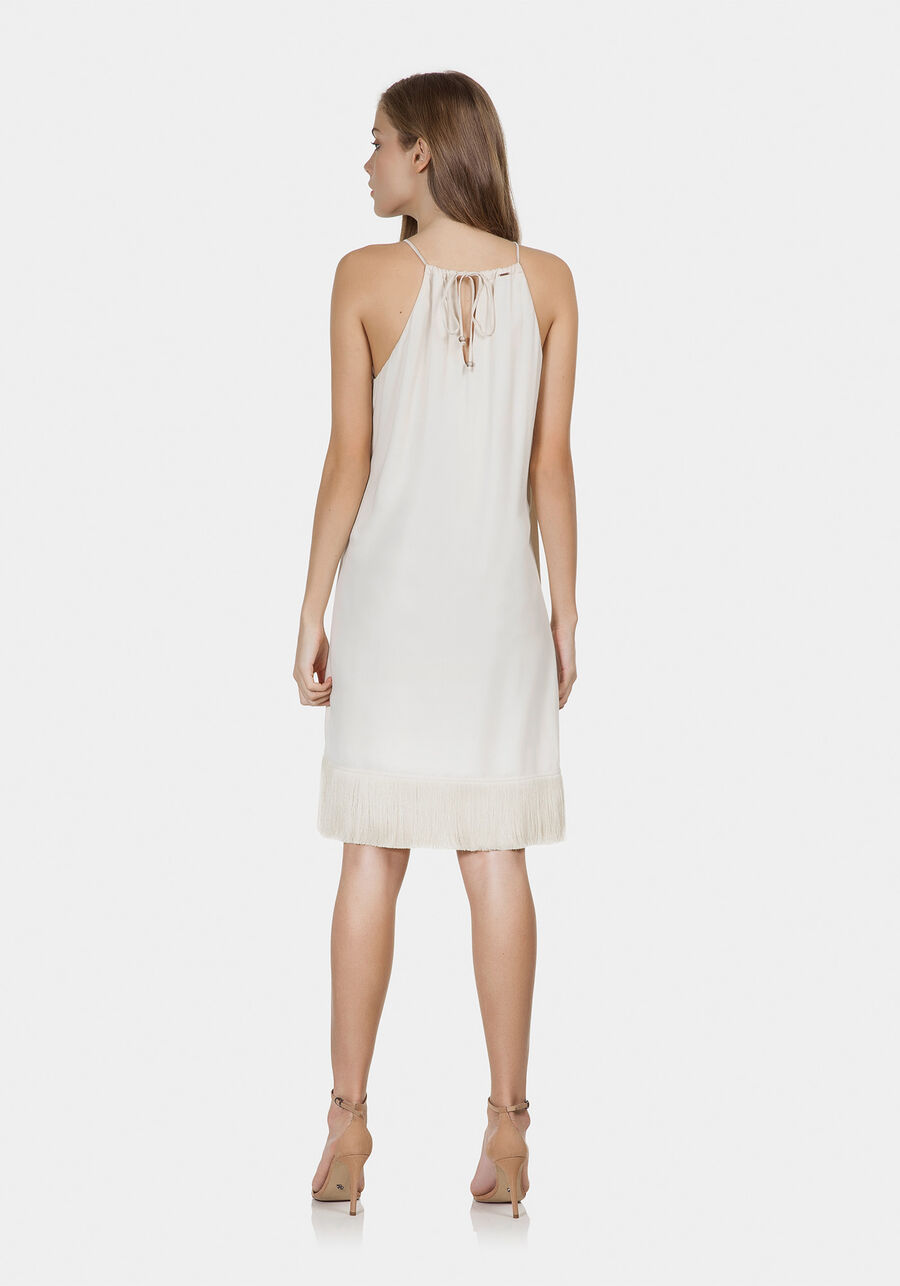 Vestido com Franjas em Tecido, . Vestido com Franjas em Tecido, , large.