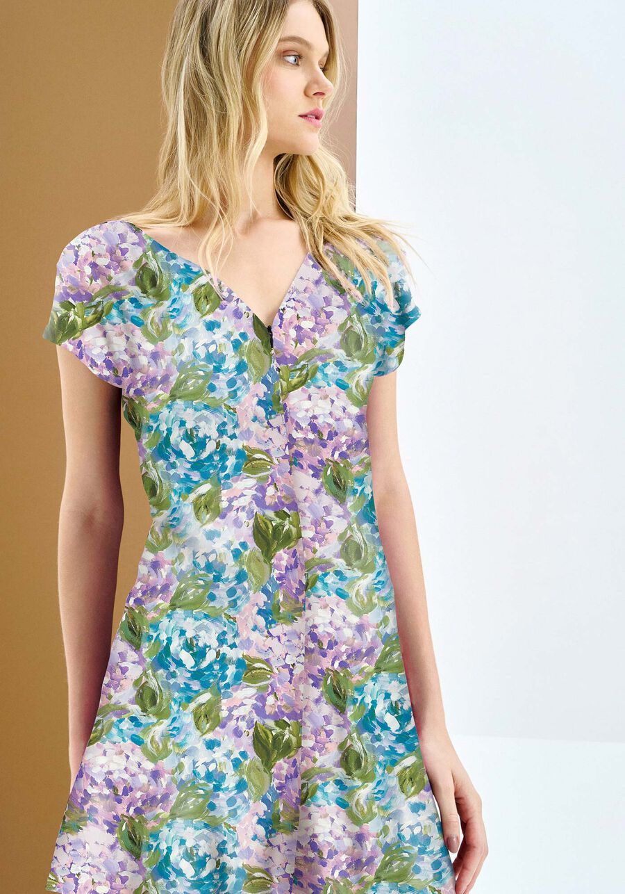 Macacão Curto em Viscose Estampado com Decote V, . Macacão Curto em Viscose Estampado com Decote V, , large.