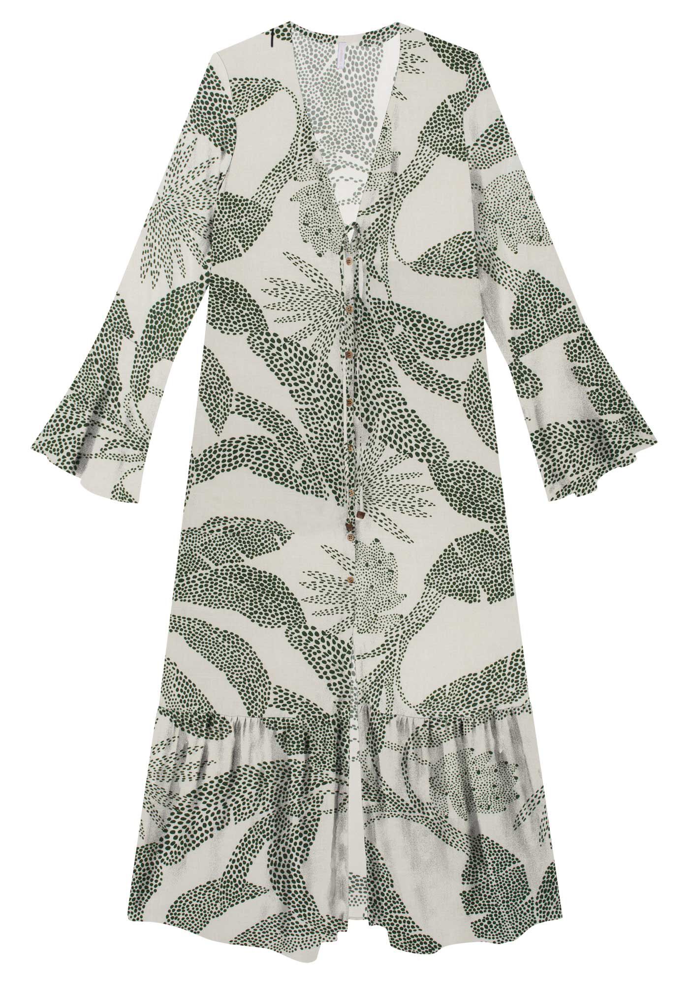 Vestido Longo Sa&iacute;da de Praia em Viscose Chemise, VEREDAS, large.