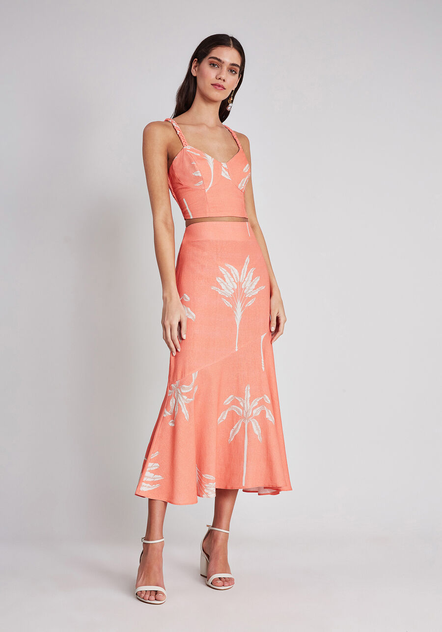 Saia Mídi Babado Godê Estampa, . Saia Mídi Babado Godê Estampa, , large.