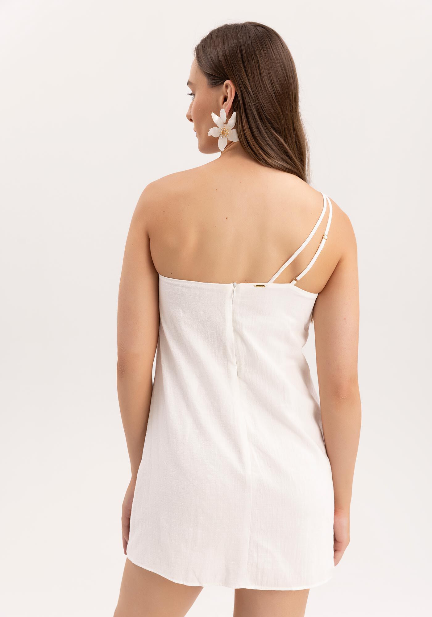 Macac&atilde;o Curto em Linho com Ombro S&oacute;, , large.