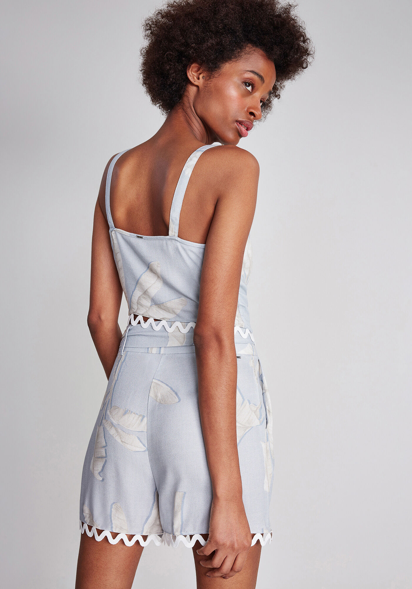 Shorts Cintura Alta Cinto Estampa, , large.